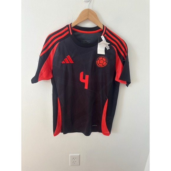 adidas Other - Adidas Colombia Soccer Jersey Black Orange Marisol 4 Slim Fit P95985 Mens Small